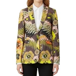 MSGM Silk Floral Tropical Pattern Blazer